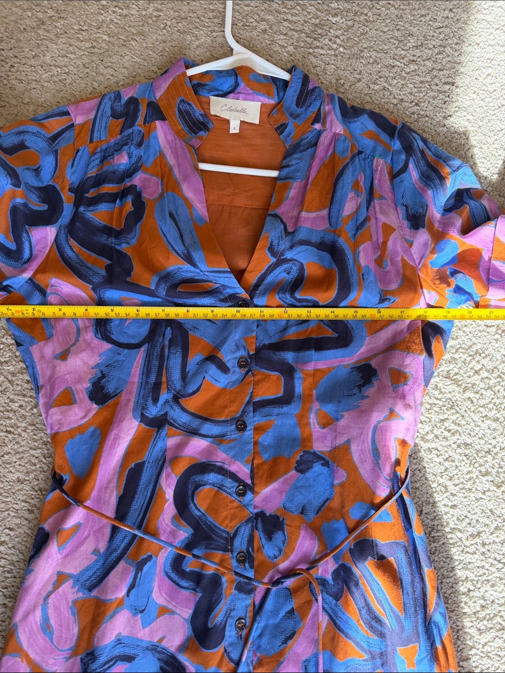 Cleobella Abstract Floral Button-Front Maxi Dress in Pink, Blue & Brown - Picture 14 of 16